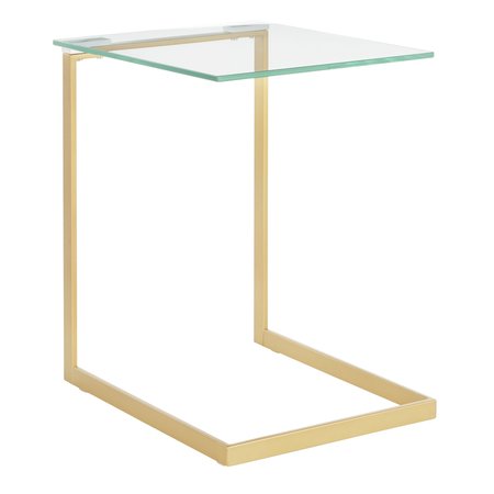 LUMISOURCE Zenn End Table in Gold with Clear Glass TB-ZENN AU+GLS